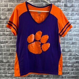 CLEMSON Tigers Orange‎ and Purple Paw Print T-Shirt